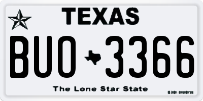 TX license plate BUO3366