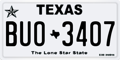 TX license plate BUO3407