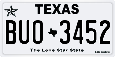 TX license plate BUO3452