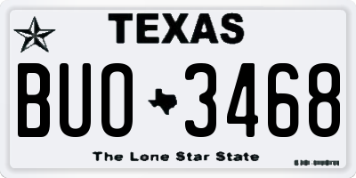 TX license plate BUO3468
