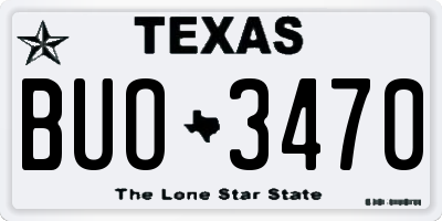 TX license plate BUO3470