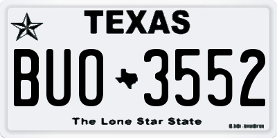 TX license plate BUO3552