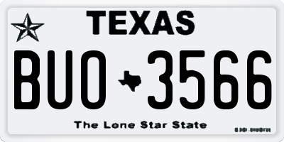TX license plate BUO3566