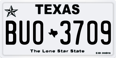 TX license plate BUO3709