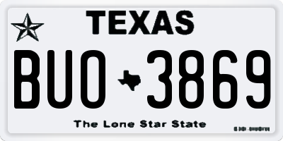 TX license plate BUO3869