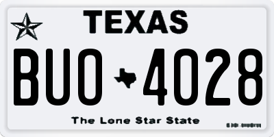 TX license plate BUO4028