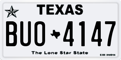 TX license plate BUO4147