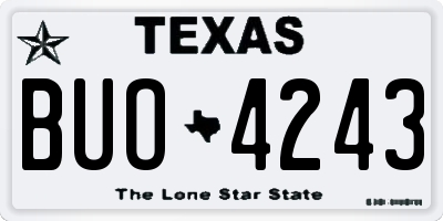 TX license plate BUO4243