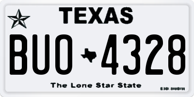TX license plate BUO4328