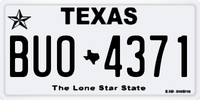 TX license plate BUO4371