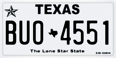 TX license plate BUO4551