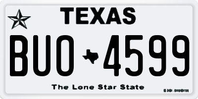 TX license plate BUO4599