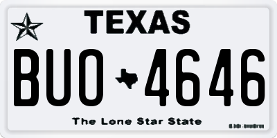TX license plate BUO4646