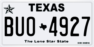 TX license plate BUO4927