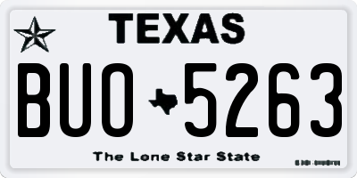 TX license plate BUO5263