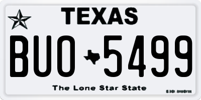 TX license plate BUO5499