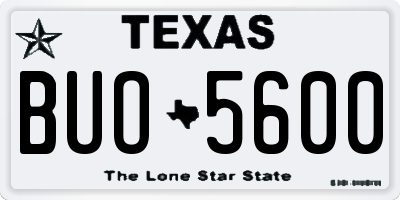 TX license plate BUO5600