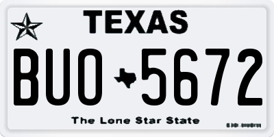 TX license plate BUO5672