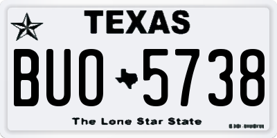 TX license plate BUO5738