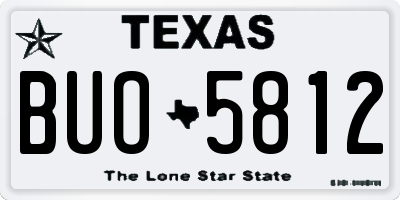 TX license plate BUO5812