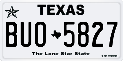 TX license plate BUO5827