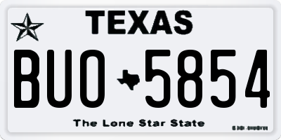 TX license plate BUO5854