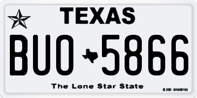 TX license plate BUO5866