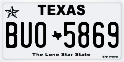 TX license plate BUO5869