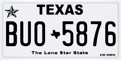 TX license plate BUO5876
