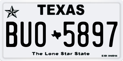TX license plate BUO5897