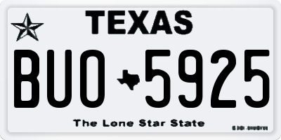TX license plate BUO5925