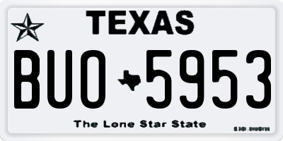 TX license plate BUO5953