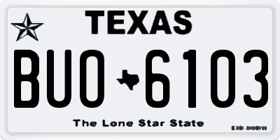 TX license plate BUO6103