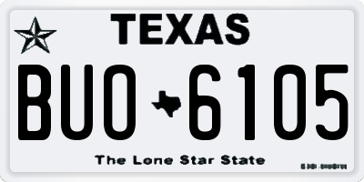 TX license plate BUO6105
