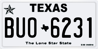 TX license plate BUO6231