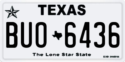 TX license plate BUO6436