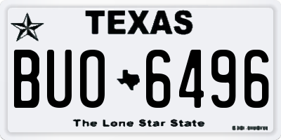 TX license plate BUO6496