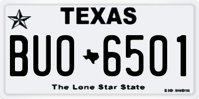 TX license plate BUO6501