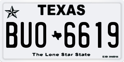 TX license plate BUO6619