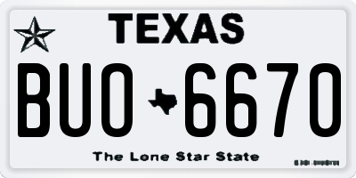 TX license plate BUO6670