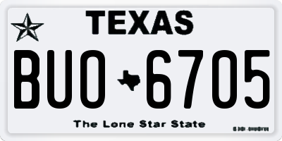 TX license plate BUO6705