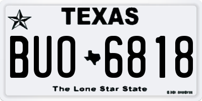 TX license plate BUO6818