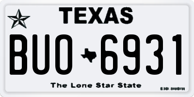 TX license plate BUO6931