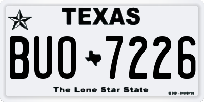 TX license plate BUO7226