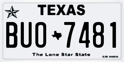 TX license plate BUO7481