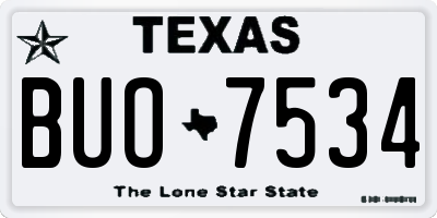 TX license plate BUO7534