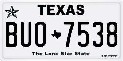 TX license plate BUO7538