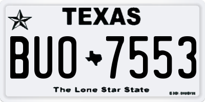 TX license plate BUO7553