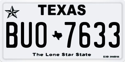 TX license plate BUO7633