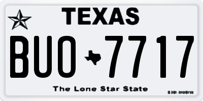 TX license plate BUO7717